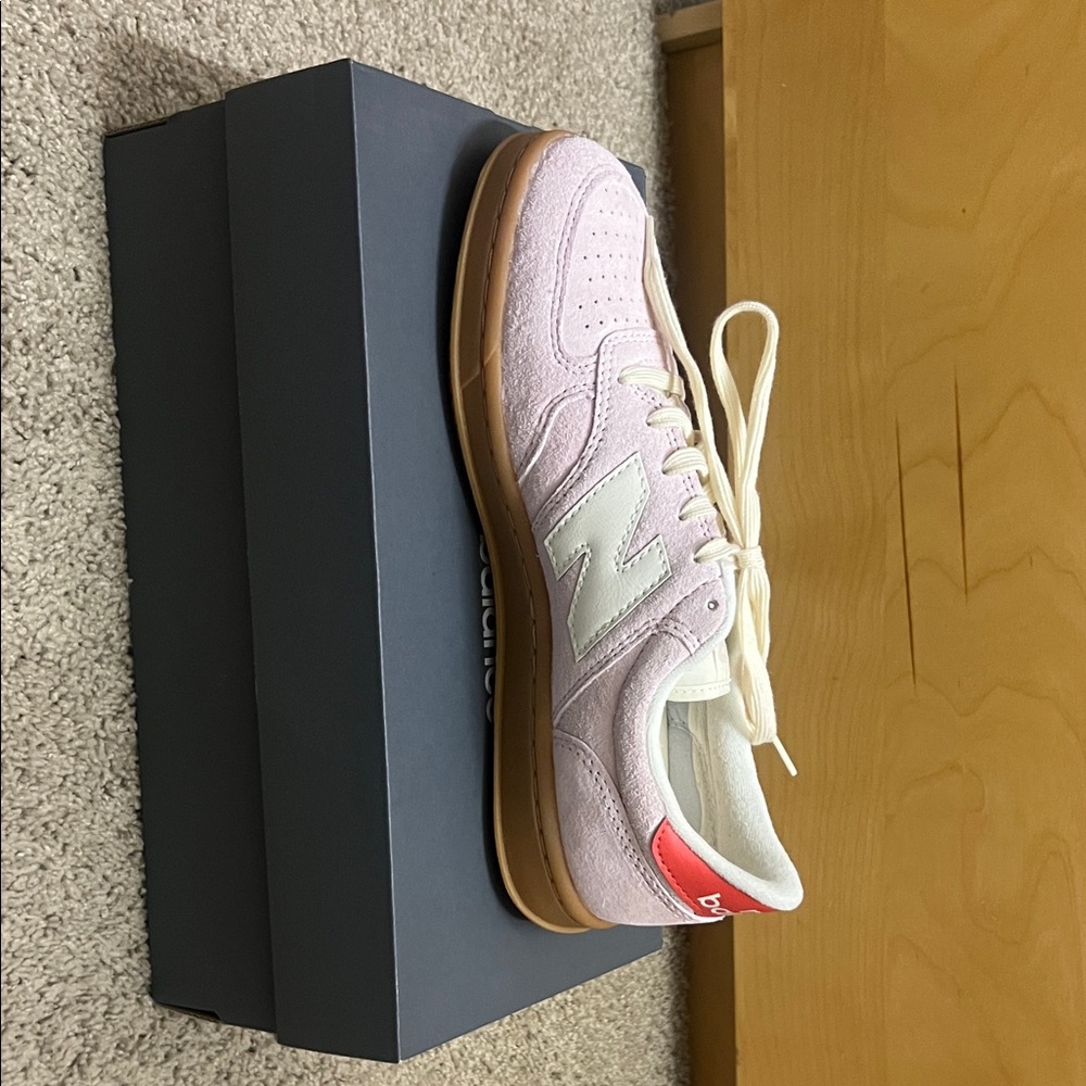 New Balance T500 Court Light Pink and White Sneakers - Picture 7 of 8